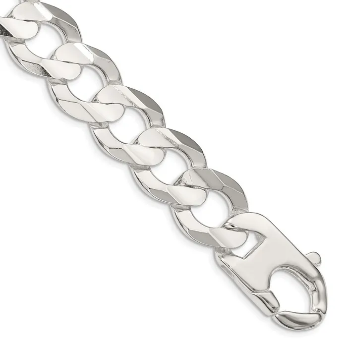 Sterling Silver 1575mm Concave Beveled Curb Chain TreasureFineJewelers Rings