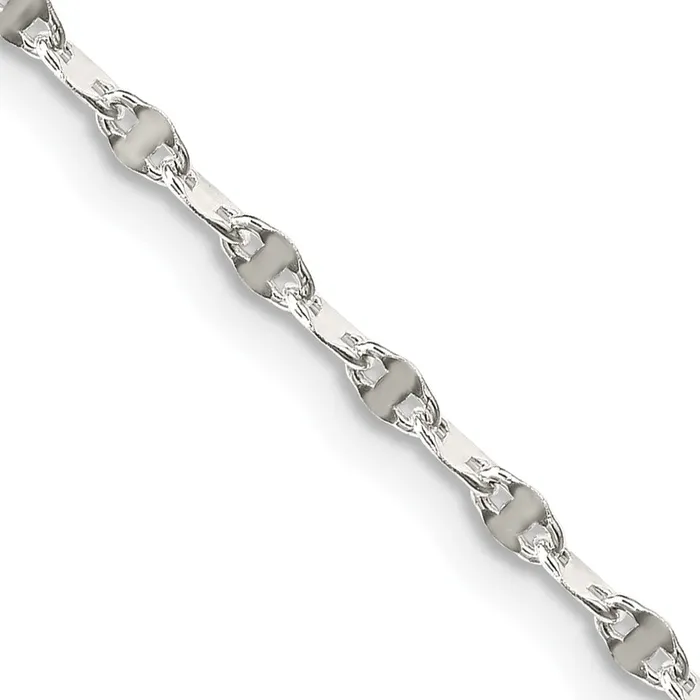 Sterling Silver 225mm Fancy Wave Flat Link Chain TreasureFineJewelers Rings Sterling Silver 225mm Fancy Wave Flat Link Chain TreasureFineJewelers Rings
