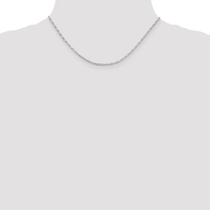 Sterling Silver 225mm Fancy Wave Flat Link Chain TreasureFineJewelers Rings