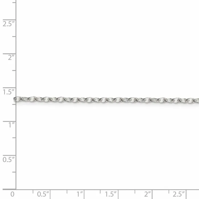 Sterling Silver 225mm Fancy Wave Flat Link Chain TreasureFineJewelers Rings