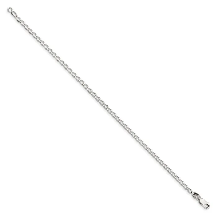 Sterling Silver 28mm Open Elongated Link Chain Anklet TreasureFineJewelers Rings
