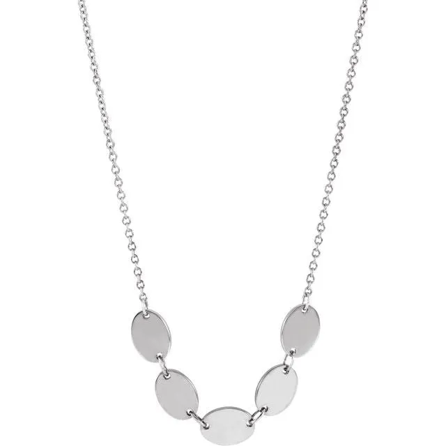 Sterling Silver 5Disc Engravable Family Disc 18 Necklace TreasureFineJewelers Necklaces Sterling Silver 5Disc Engravable Family Disc 18 Necklace TreasureFineJewelers Necklaces