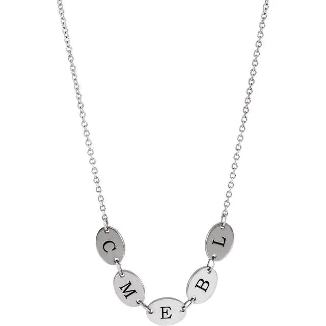 Sterling Silver 5Disc Engravable Family Disc 18 Necklace TreasureFineJewelers Necklaces