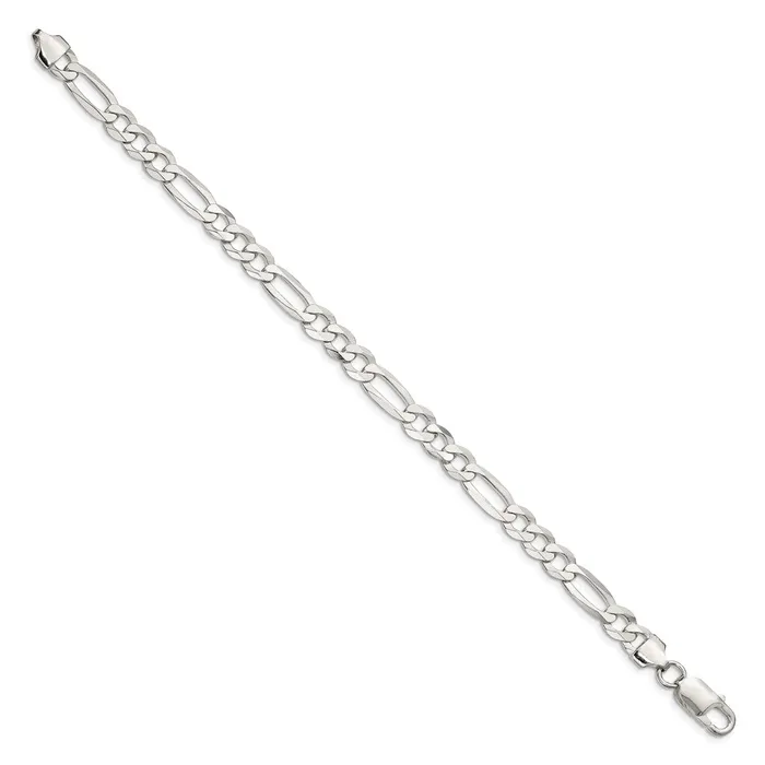 Sterling Silver 75mm Lightweight Flat Figaro Chain TreasureFineJewelers Rings