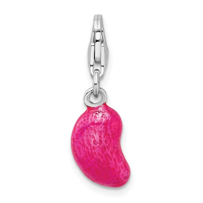 Sterling Silver Amore La Vita Rhodpl 3D Enameled Pink Jelly Bean Charm TreasureFineJewelers Rings