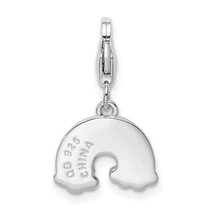 Sterling Silver Amore La Vita Rhodiumpl Polished Enameled Rainbow Charm TreasureFineJewelers Rings