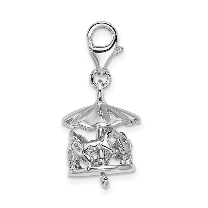 Sterling Silver Amore La Vita Rhodiumplated Moveable Carousel Charm TreasureFineJewelers Rings