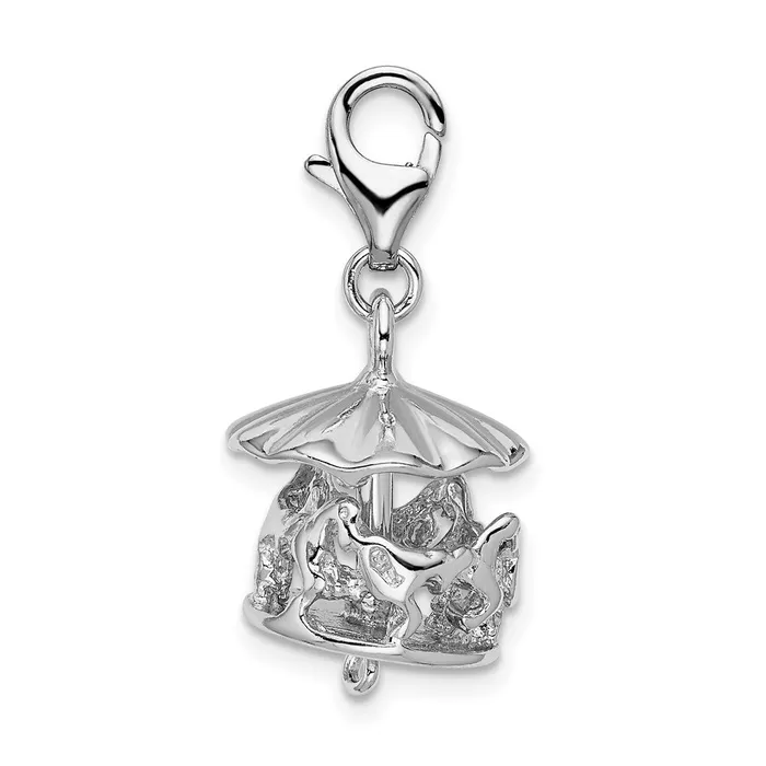 Sterling Silver Amore La Vita Rhodiumplated Moveable Carousel Charm TreasureFineJewelers Rings