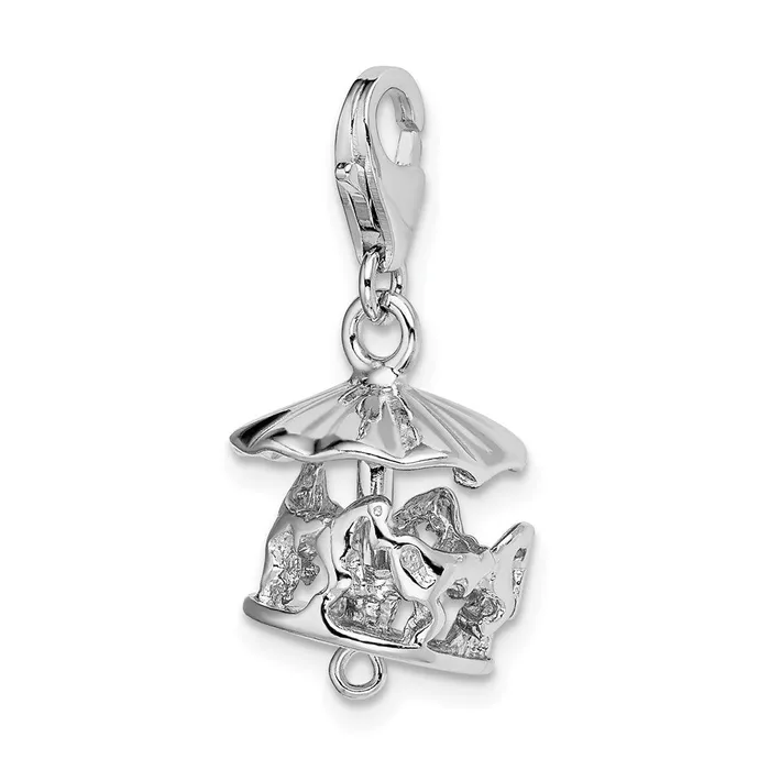 Sterling Silver Amore La Vita Rhodiumplated Moveable Carousel Charm TreasureFineJewelers Rings