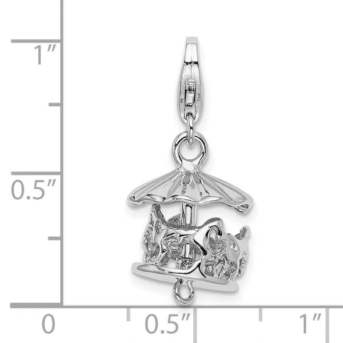 Sterling Silver Amore La Vita Rhodiumplated Moveable Carousel Charm TreasureFineJewelers Rings