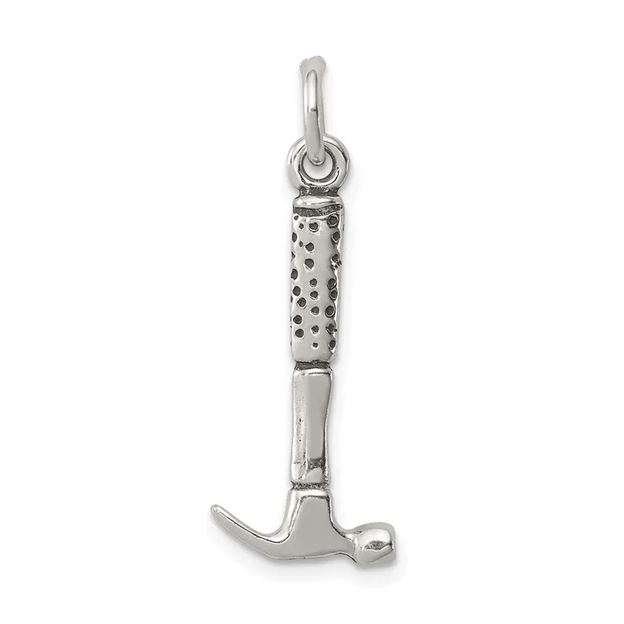 Sterling Silver Antiqued Hammer Charm TreasureFineJewelers Rings