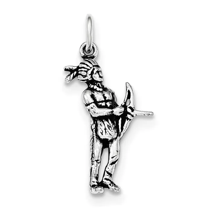 Sterling Silver Antiqued Man wBow Arrow Standing Pendant TreasureFineJewelers Necklaces Sterling Silver Antiqued Man wBow Arrow Standing Pendant TreasureFineJewelers Necklaces