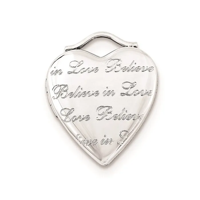 Sterling Silver Believe In Love 20mm Heart Locket TreasureFineJewelers Rings Sterling Silver Believe In Love 20mm Heart Locket TreasureFineJewelers Rings