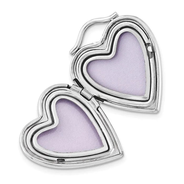 Sterling Silver Believe In Love 20mm Heart Locket TreasureFineJewelers Rings