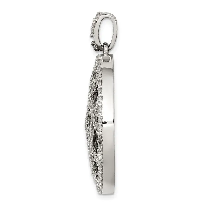 Sterling Silver Black and White CZ Checkered Pendant TreasureFineJewelers Necklaces
