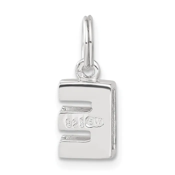 Sterling Silver CZ Initial E Charm TreasureFineJewelers Necklaces