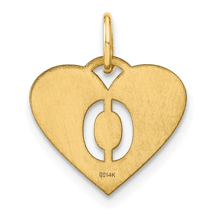 Sterling Silver Goldplated Initial Letter O Heart Initial Charm TreasureFineJewelers Necklaces
