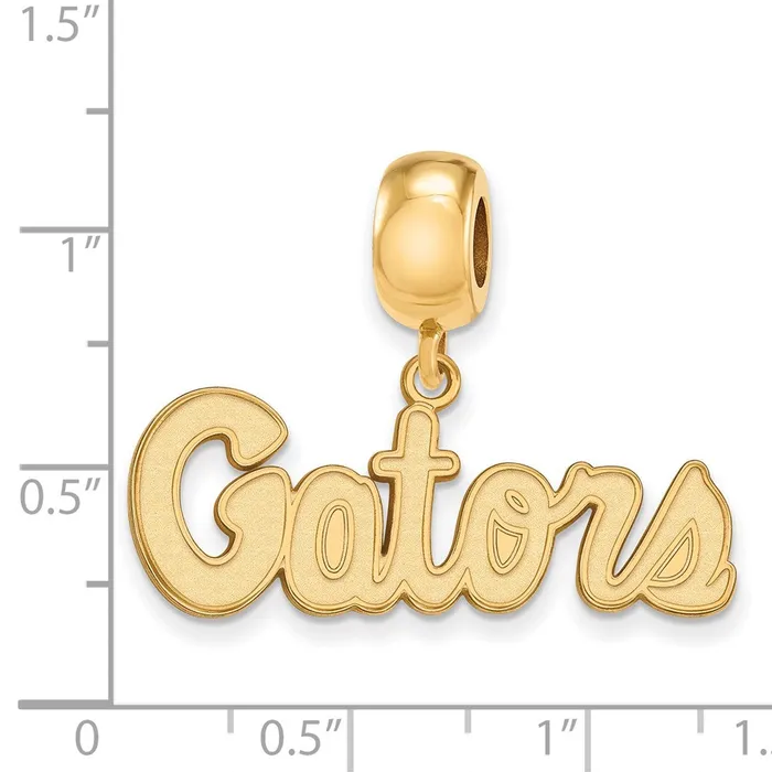 Sterling Silver Goldplated LogoArt University of Florida Gators Script Small Dangle Bead Charm TreasureFineJewelers Rings