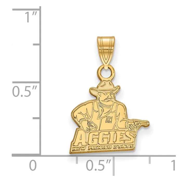 Sterling Silver Goldplated New Mexico State University Aggies Small Pendant TreasureFineJewelers Necklaces
