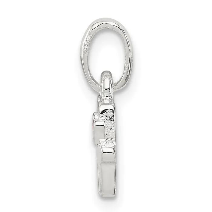 Sterling Silver Letter H with Enamel Pendant TreasureFineJewelers Necklaces