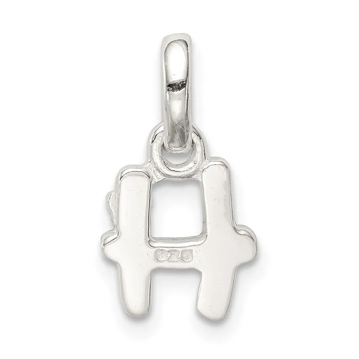 Sterling Silver Letter H with Enamel Pendant TreasureFineJewelers Necklaces