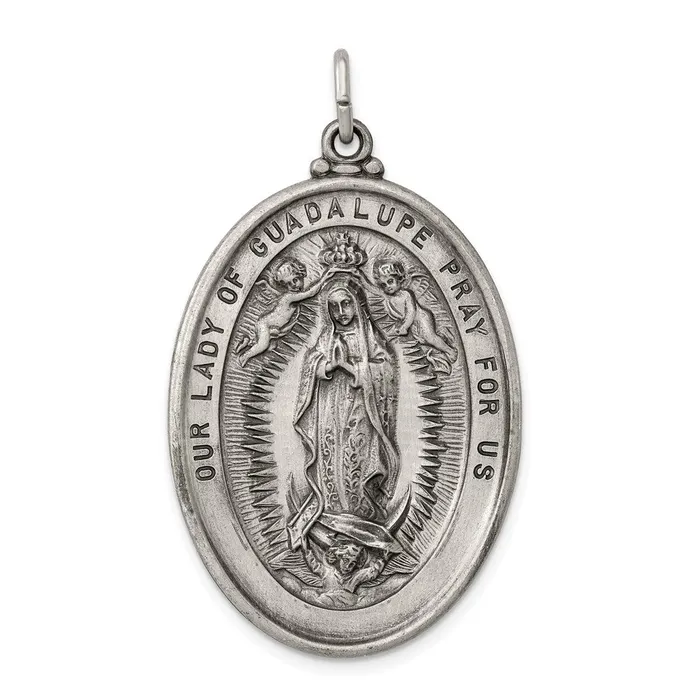 Sterling Silver Our Lady Of Guadalupe Medal TreasureFineJewelers Necklaces Sterling Silver Our Lady Of Guadalupe Medal TreasureFineJewelers Necklaces