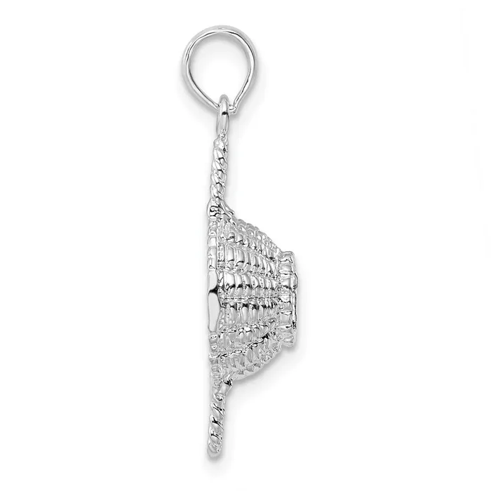 Sterling Silver Polished 3D Round Basket Pendant TreasureFineJewelers Necklaces