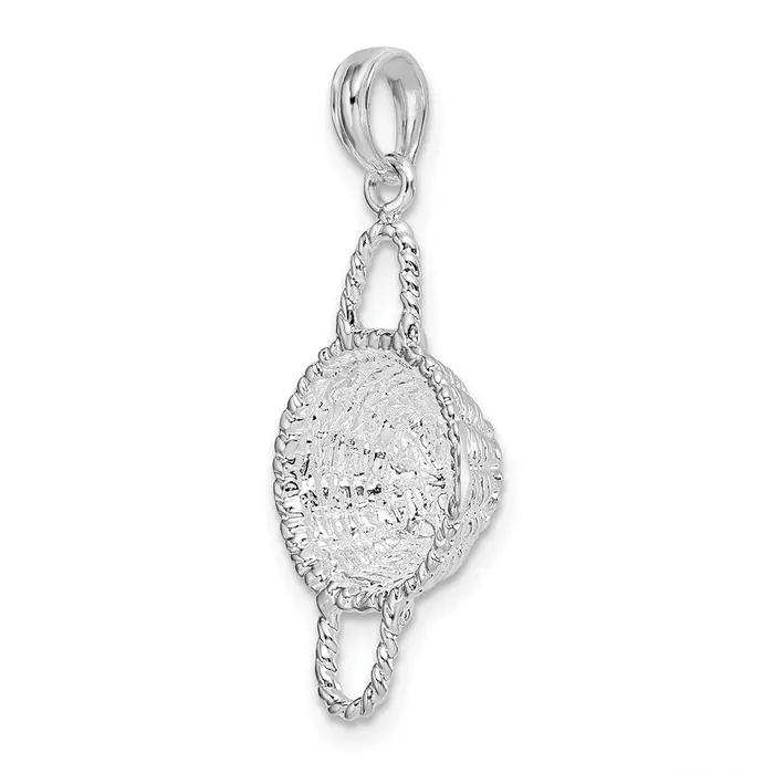 Sterling Silver Polished 3D Round Basket Pendant TreasureFineJewelers Necklaces