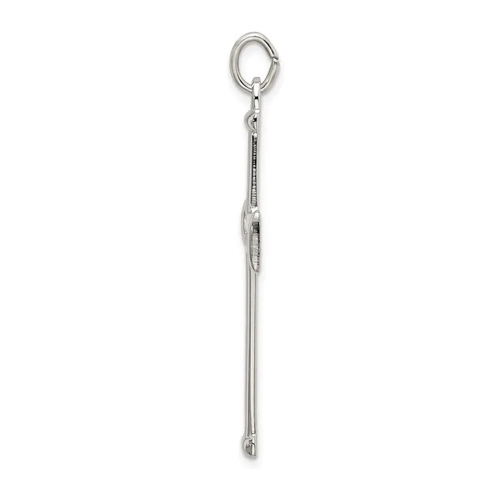 Sterling Silver Polished and Satin Cross Pendant TreasureFineJewelers Necklaces