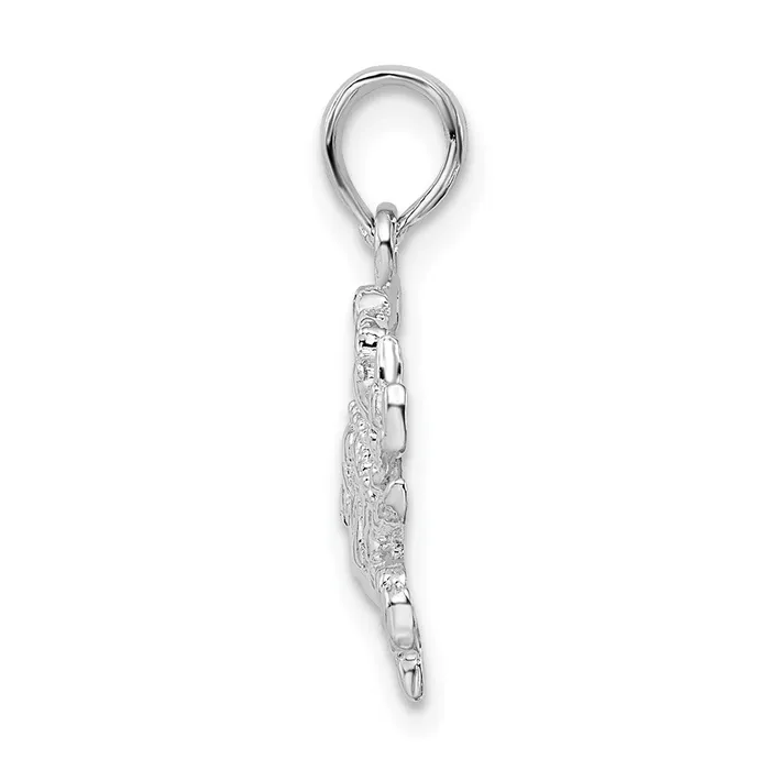 Sterling Silver Polished Blue Crab Pendant TreasureFineJewelers Necklaces