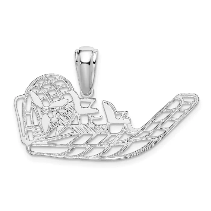 Sterling Silver Polished Cutout Flat Airboat Pendant TreasureFineJewelers Necklaces Sterling Silver Polished Cutout Flat Airboat Pendant TreasureFineJewelers Necklaces