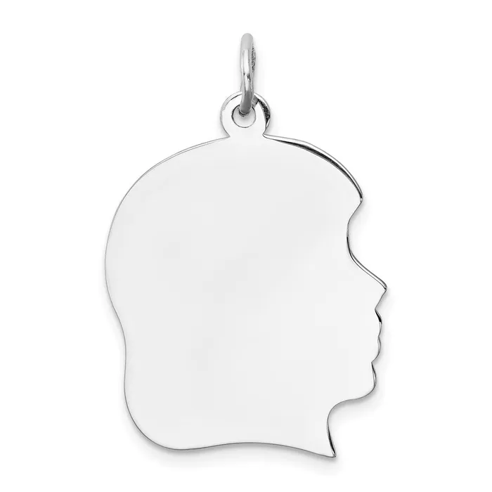 Sterling Silver Rhplt Engraveable Girl Disc Charm Polish on FrontBack TreasureFineJewelers Rings Sterling Silver Rhplt Engraveable Girl Disc Charm Polish on FrontBack TreasureFineJewelers Rings