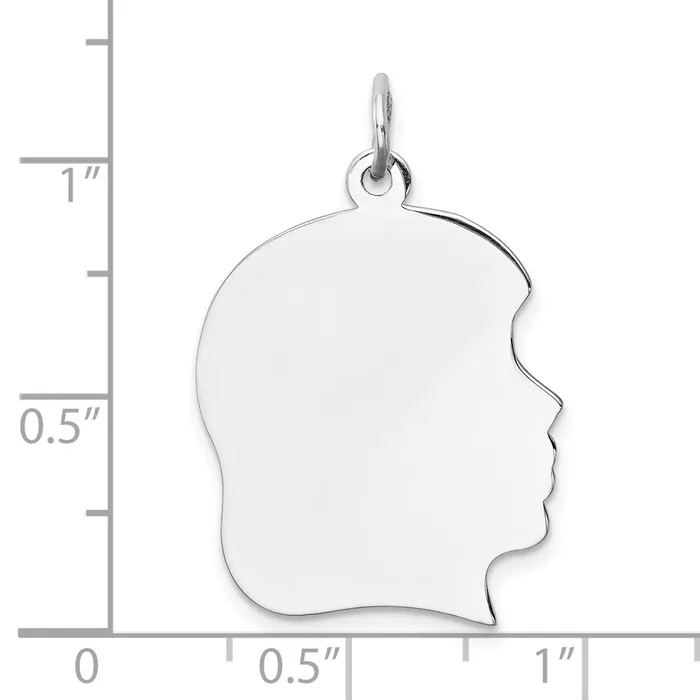 Sterling Silver Rhplt Engraveable Girl Disc Charm Polish on FrontBack TreasureFineJewelers Rings