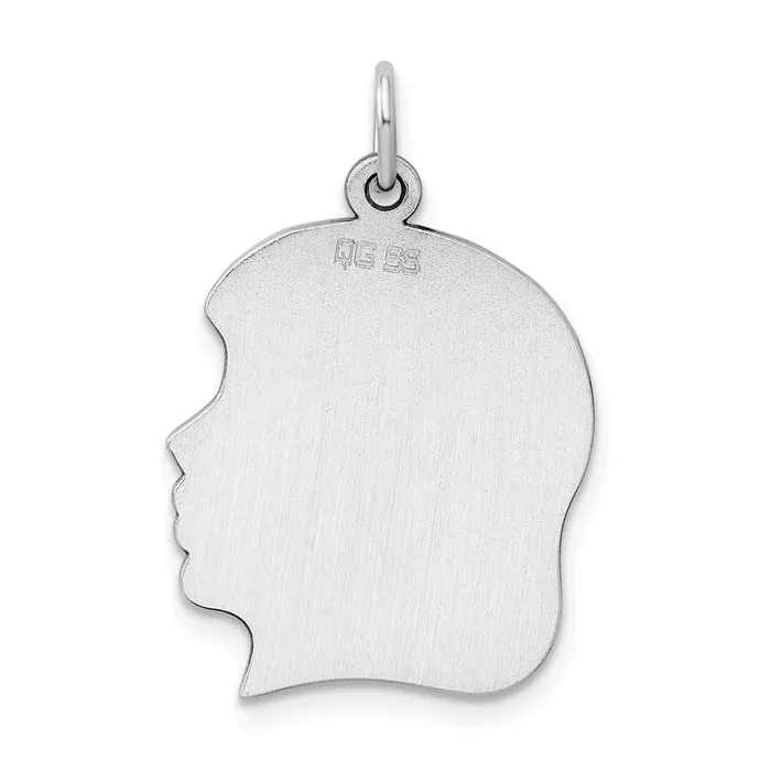 Sterling Silver Rhplt Engraveable Girl Disc Charm Polish on FrontBack TreasureFineJewelers Rings