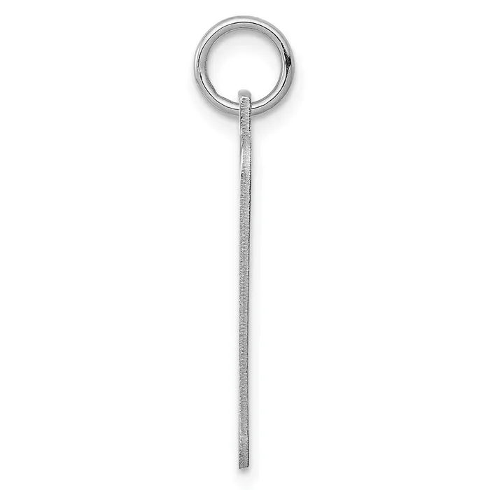 Sterling Silver Rhodplated Eng Rect Polish FrontBack Disc Charm TreasureFineJewelers Rings
