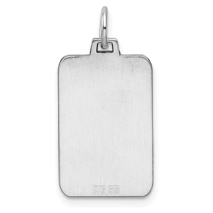 Sterling Silver Rhodplated Eng Rect Polish FrontBack Disc Charm TreasureFineJewelers Rings