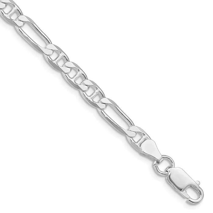 Sterling Silver Rhodiumplated 55mm Figaro Anchor Chain TreasureFineJewelers Rings Sterling Silver Rhodiumplated 55mm Figaro Anchor Chain TreasureFineJewelers Rings