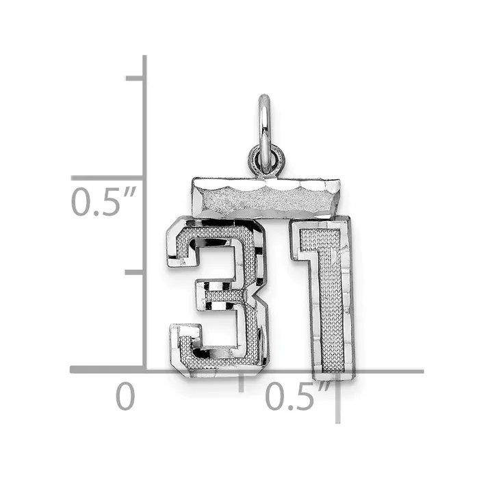Sterling Silver Rhodiumplated Diamondcut 31 Charm TreasureFineJewelers Rings