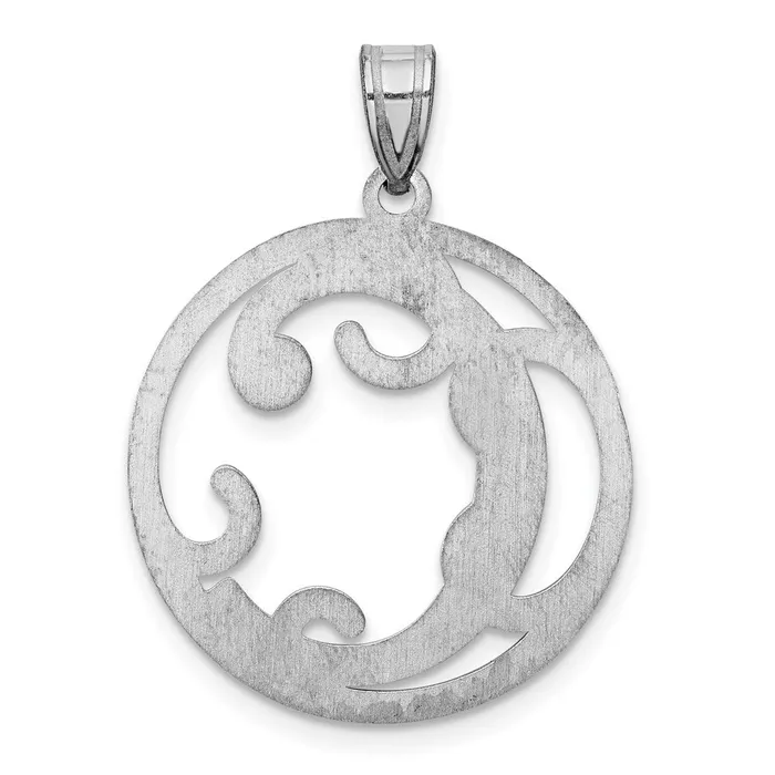 Sterling Silver Rhodiumplated Fancy Script Letter C Initial Pendant TreasureFineJewelers Necklaces
