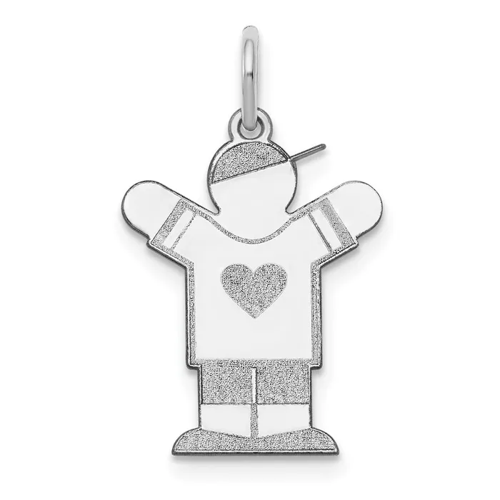 Sterling Silver Rhodiumplated Kid Charm TreasureFineJewelers Rings