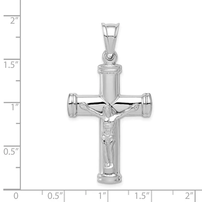 Sterling Silver Rhodiumplated Latin Crucifix Pendant TreasureFineJewelers Necklaces