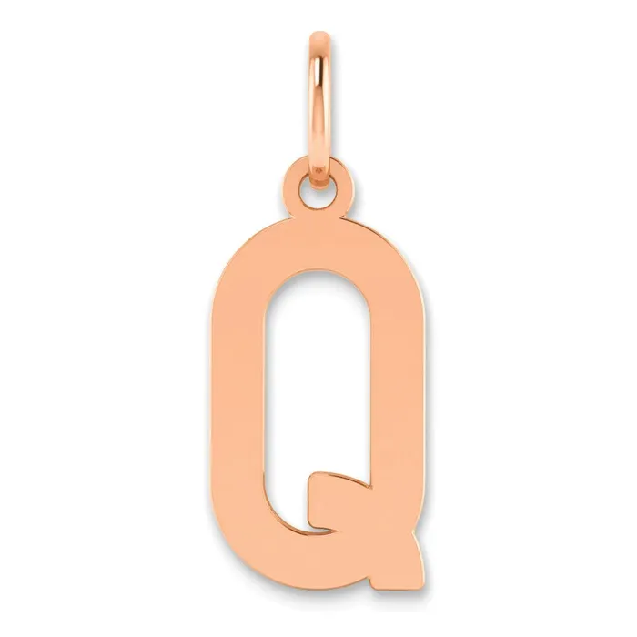 Sterling Silver Roseplated Letter Q Initial Pendant TreasureFineJewelers Necklaces Sterling Silver Roseplated Letter Q Initial Pendant TreasureFineJewelers Necklaces