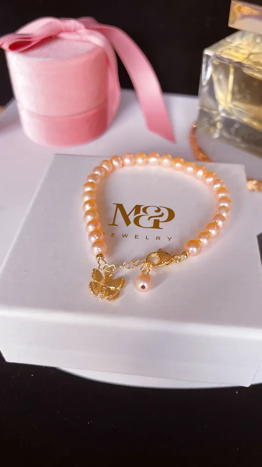 Sunset Peach Pearl Bracelet MP Jewelry Bracelets