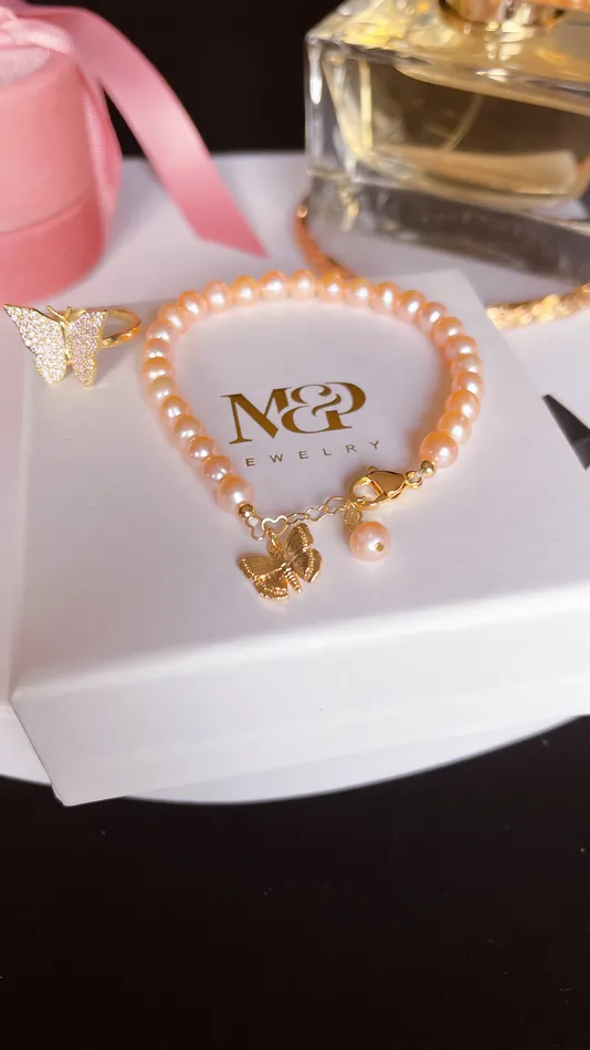 Sunset Peach Pearl Bracelet MP Jewelry Bracelets