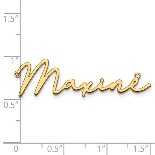 TreasureFineJeweler Polished Bathinda Font Name Plate Necklaces