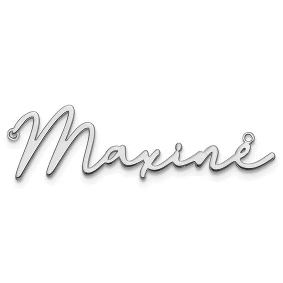 TreasureFineJeweler Polished Bathinda Font Name Plate Necklaces