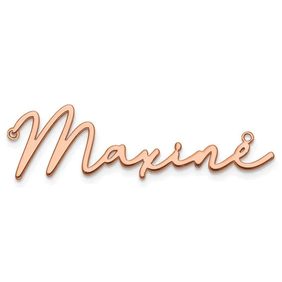 TreasureFineJeweler Polished Bathinda Font Name Plate Necklaces
