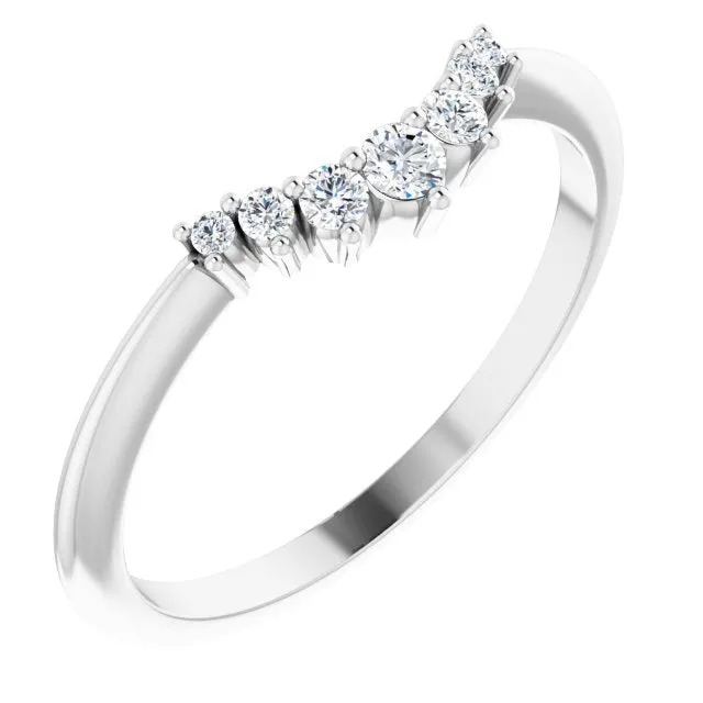 TreasureFineJeweler Rings 14K White 18 CTW Natural Diamond Contour Band
