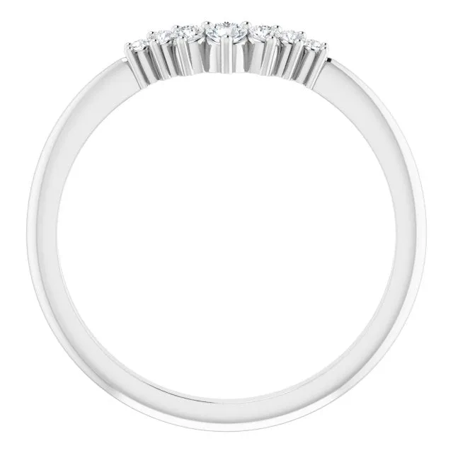 TreasureFineJeweler Rings 14K White 18 CTW Natural Diamond Contour Band