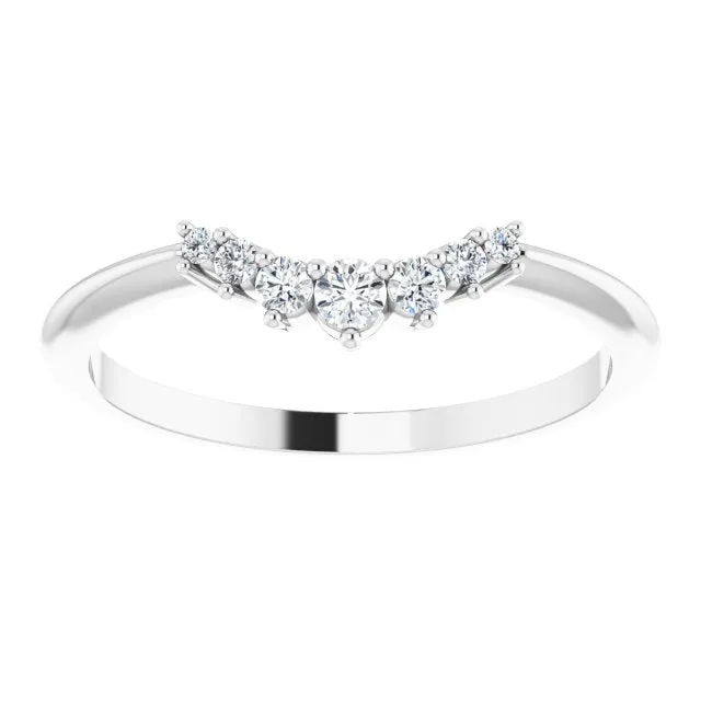 TreasureFineJeweler Rings 14K White 18 CTW Natural Diamond Contour Band
